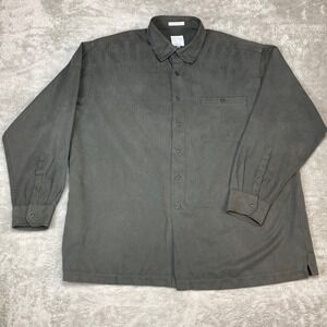 Forsyth of Canada Corduroy Shirt XL Olive Green Long Sleeve Button‎ Down Mens